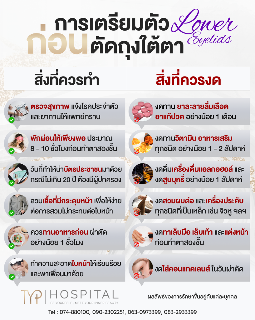 ถุงใต้ตา 7 การเตรียมตัวก่อนตัดถุงใต้ตา- TYP Hospital