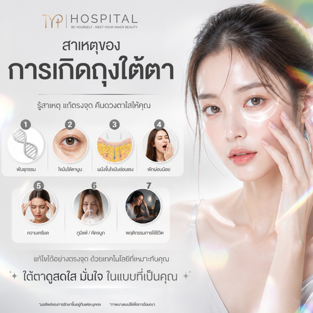 ถุงใต้ตา 3 ถุงใต้ตาเกิดจากอะไร ? - TYP Hospital